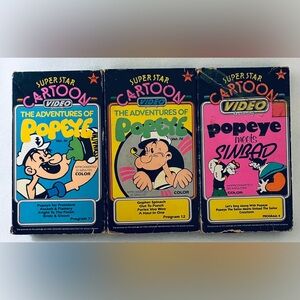 Vintage Popeye Cartoon VHS Video Collection
